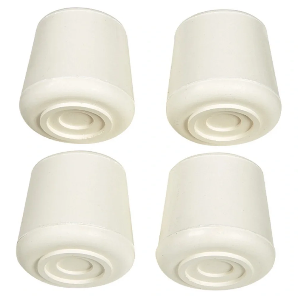 4 Pack White Rubber Furniture Leg Tips